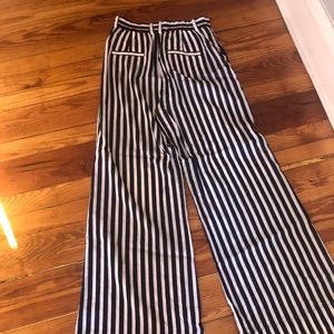 Striped wide leg pants